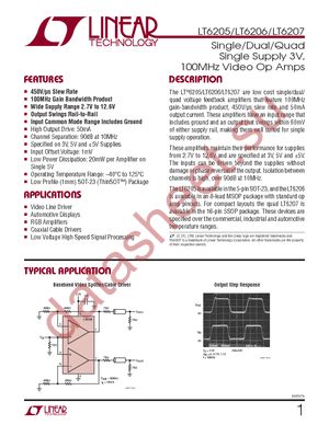 LT6206IMS8 datasheet  